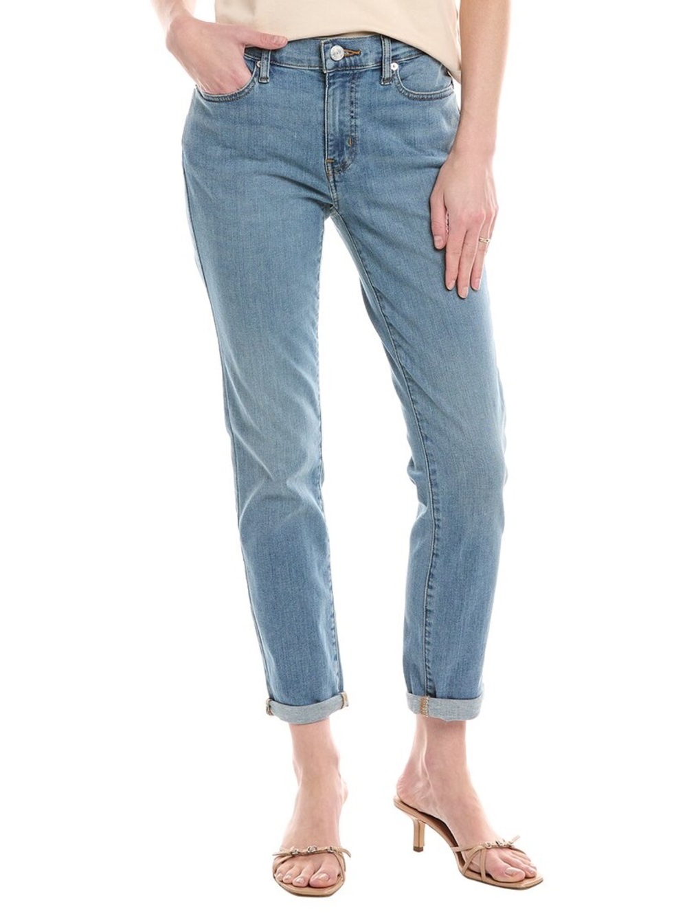 Frame mid rise slim fit jeans light wash size 30